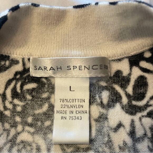 Sarah Spencer cardigan. Black/white, no front closures. Size L. - Picture 3 of 3